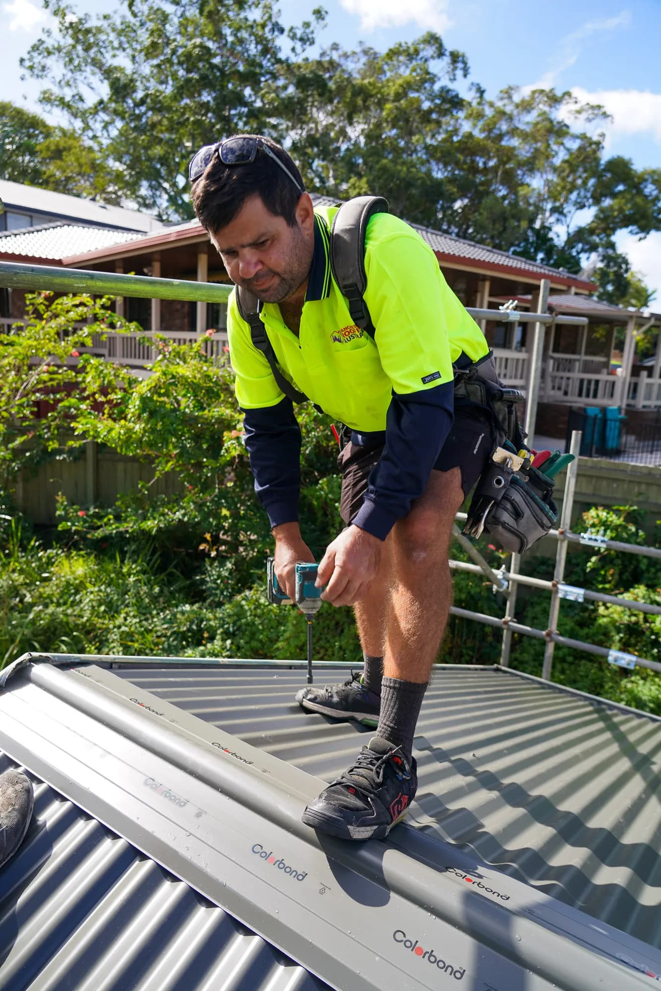 Roof replacement in progress at the Benowa project