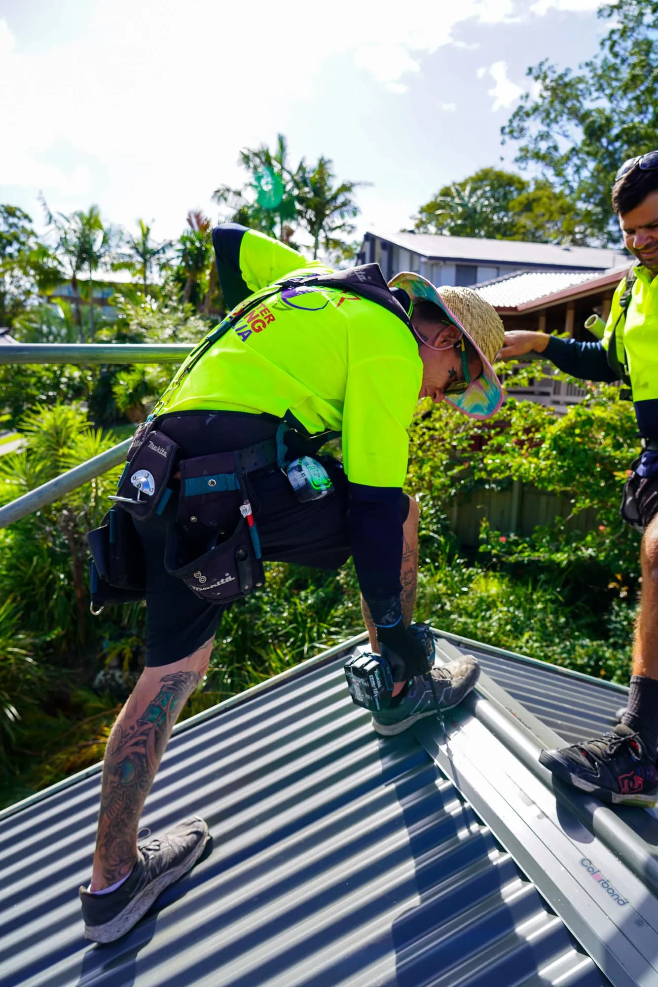 Roof replacement in progress at the Benowa project