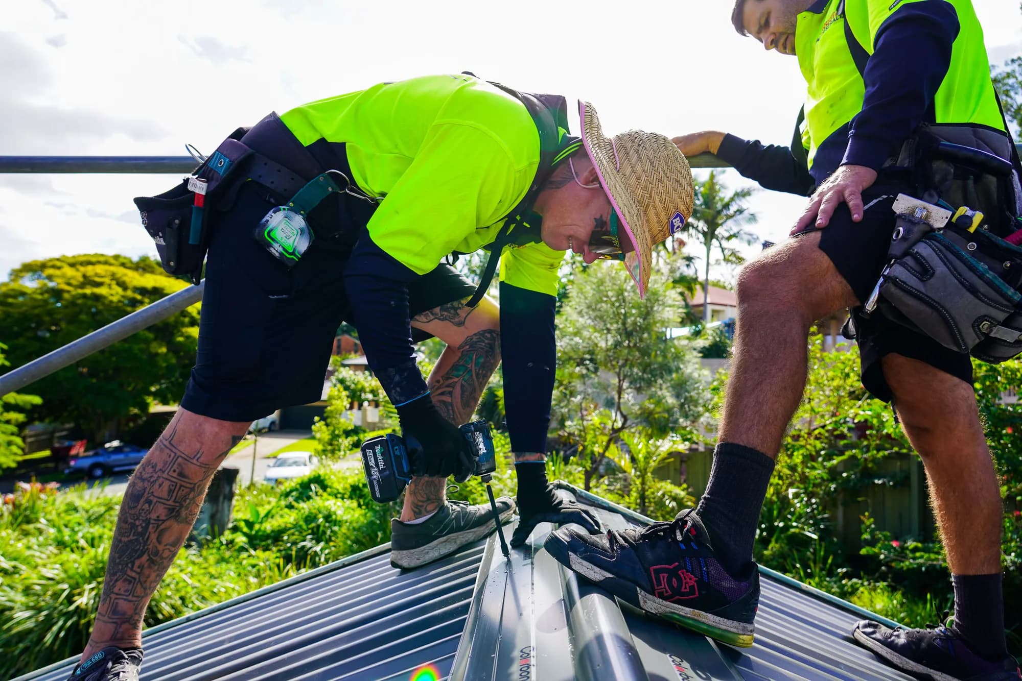 Roof replacement in progress at the Benowa project