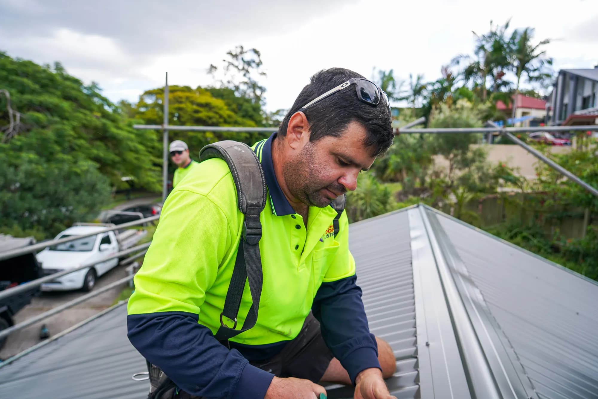 Roof replacement in progress at the Benowa project