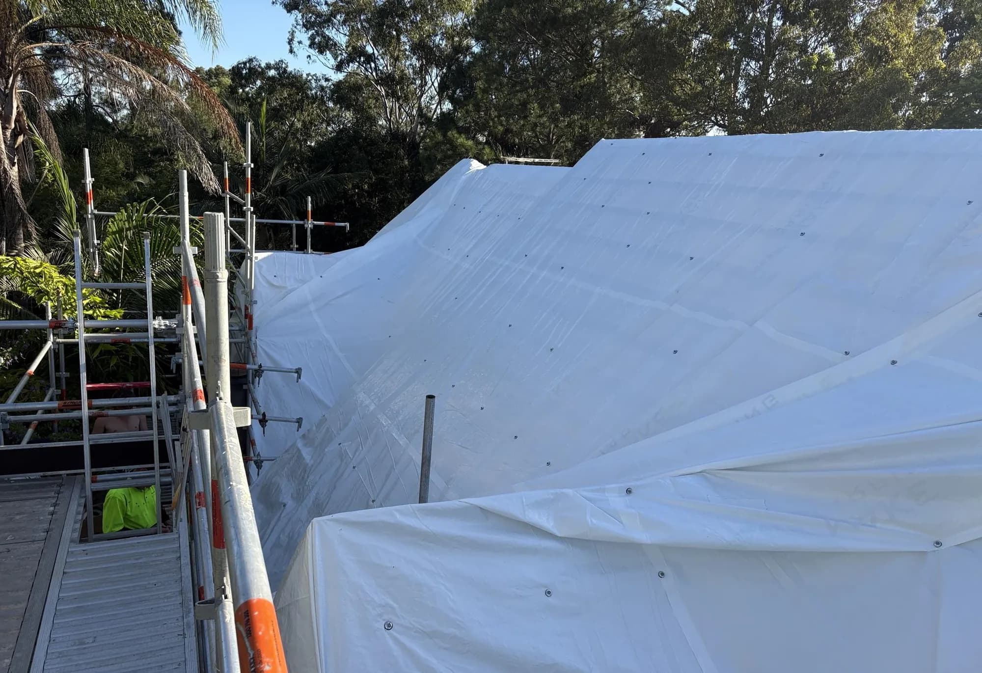 Decromastic tile and dormer roof replacement in progress at Waterford West