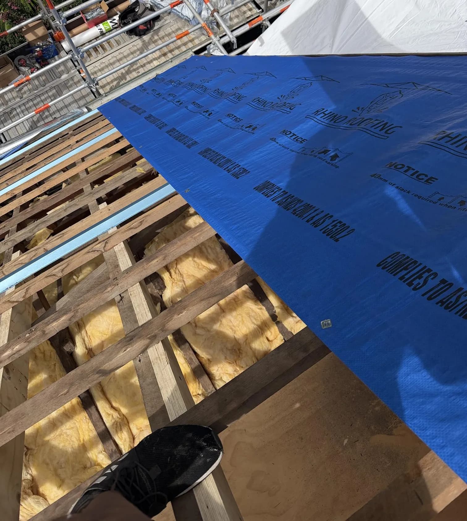 Decromastic tile and dormer roof replacement in progress at Waterford West