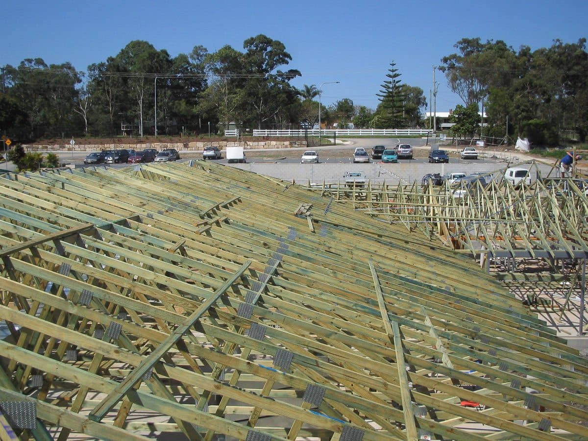 Roofing installation job in progress