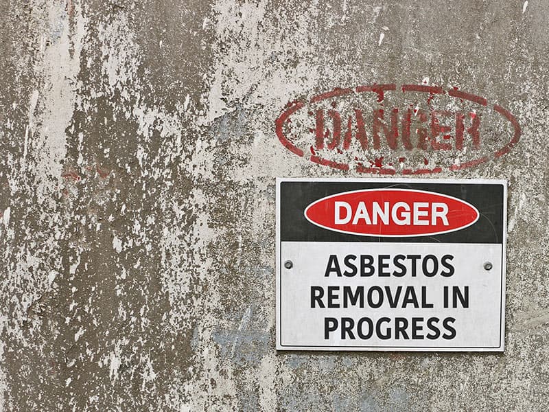 An ageing roof containing asbestos sheeting