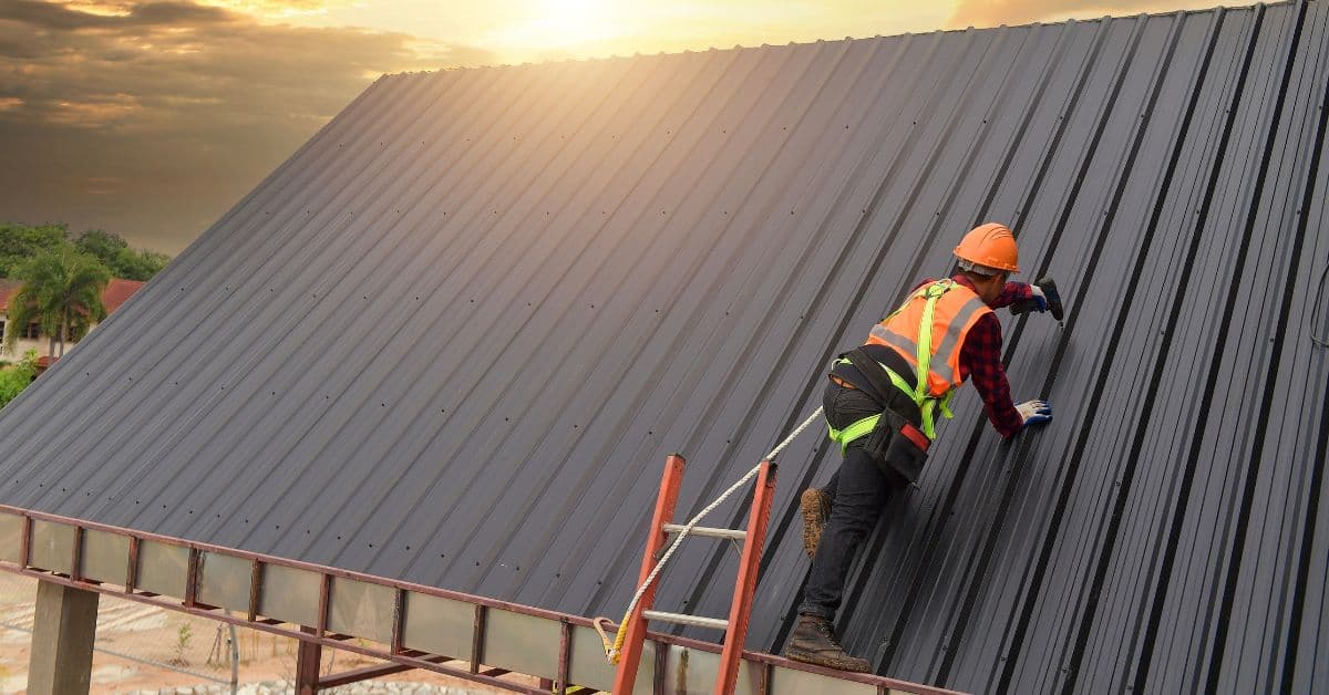 Metal roof repair work